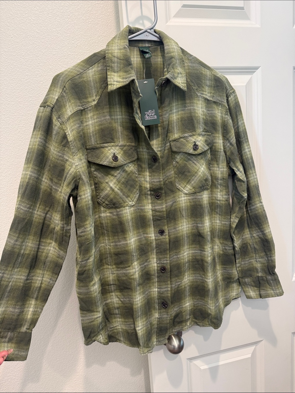 wild fable Green Plaid Utility Shacket